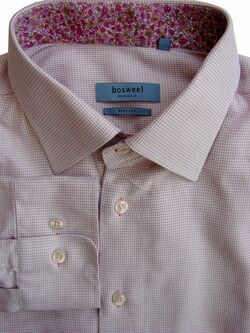 BOSWEEL EXCLUSIVE Shirt Mens 17 L Pink – Tiny Diamonds BODY CUT