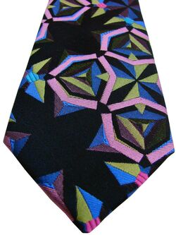 HOWICK Mens Tie Multi-Coloured Shapes SKINNY