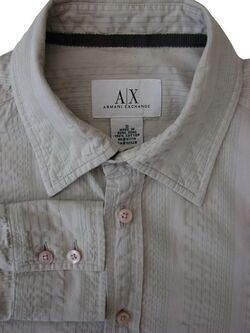 ARMANI EXCHANGE Shirt Mens 15.5 S Beige
