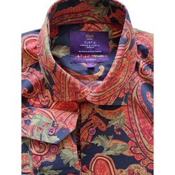 HAWES & CURTIS PICCADILLY Shirt Mens 14.5 S Multicoloured Paisley & Flowers NEW