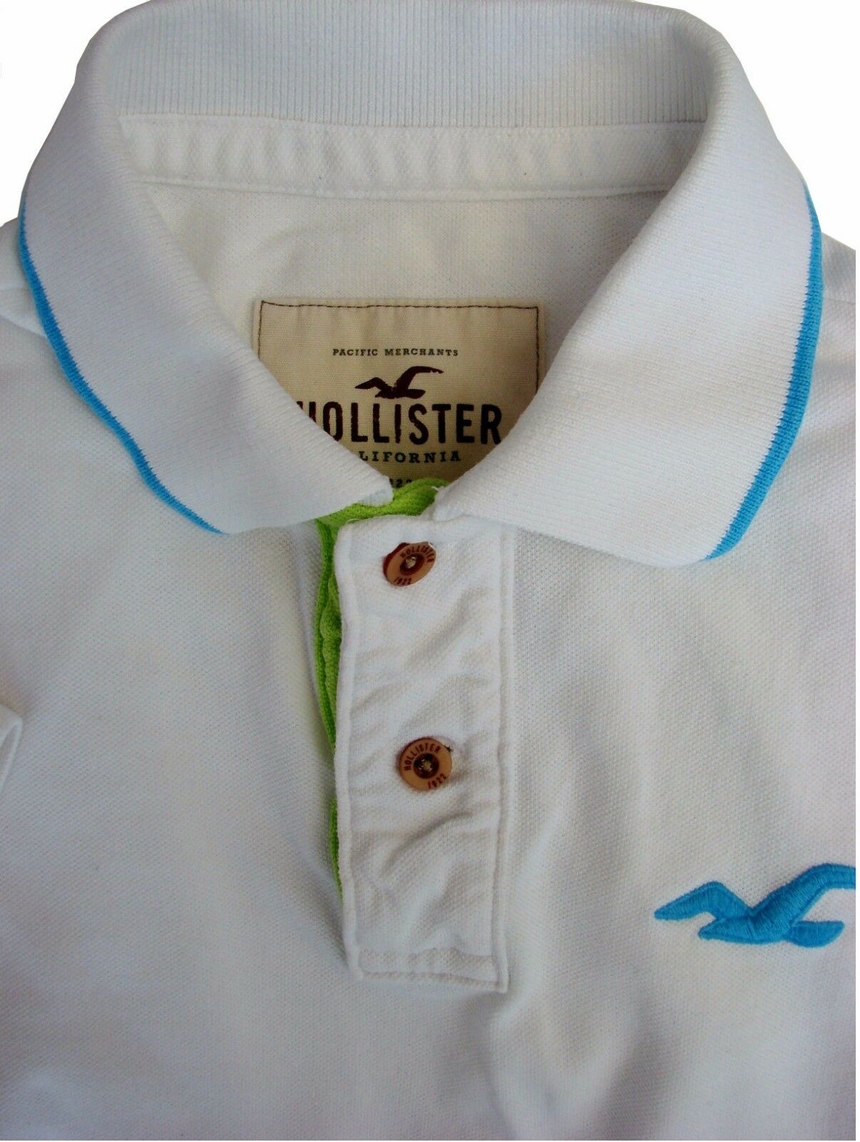 vandtæt sovjetisk Endeløs HOLLISTER Polo T-Shirt Mens S White SHORT SLEEVE - Brandinity