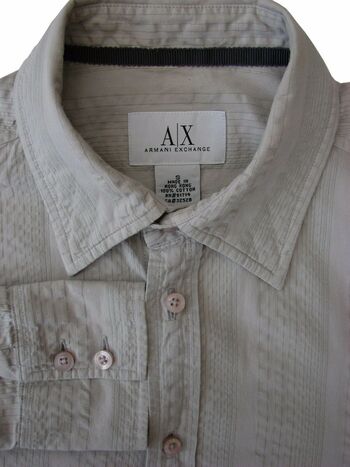 ARMANI EXCHANGE Shirt Mens  S Beige - Brandinity