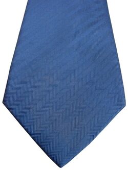 TM LEWIN Mens Tie Blue - Herringbone Stripes