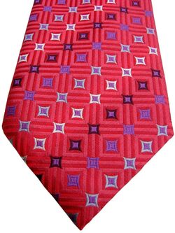 CANALI Mens Tie Pink – Black White & Purple Stars