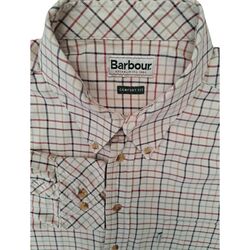 BARBOUR Shirt Mens 17.5 XL Cream – Multicoloured Check COMFORT FIT
