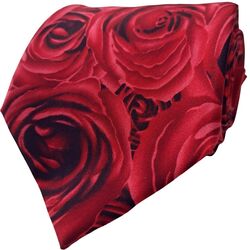 UNKNOWN Mens Tie Red Roses NEW