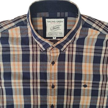 RACING GREEN Shirt Mens 17.5 XL Multicoloured Check