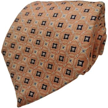 GUY LAROCHE Mens Tie Light Orange – Black Squares NEW