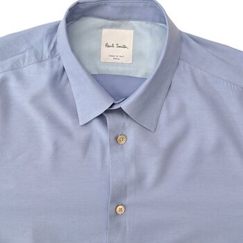 PAUL SMITH Shirt Mens 15.5 S Blue LIGHTWEGHT COTTON MODAL CASHMERE