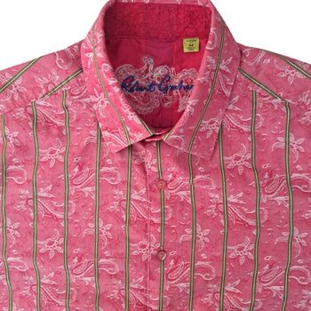 ROBERT GRAHAM Shirt Mens 16 M Pink Paisley CLASSIC FIT