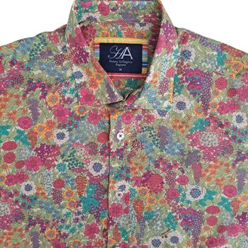 HENRY ARLINGTON Shirt Mens 15 M Multicoloured Flowers LIGHTWEIGHT