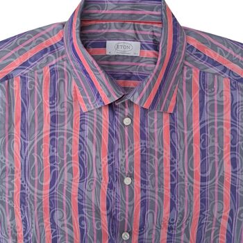 ETON CONTEMPORARY Shirt Mens 16.5 L Multicoloured Stripes & Paisley