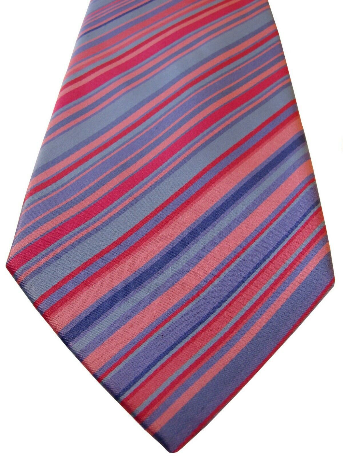 TM LEWIN Mens Tie Pink & Blue Stripes - Brandinity