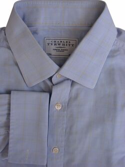 CHARLES TYRWHITT Shirt Mens 16 M Blue – Blue & Yellow Check SLIM FIT ...