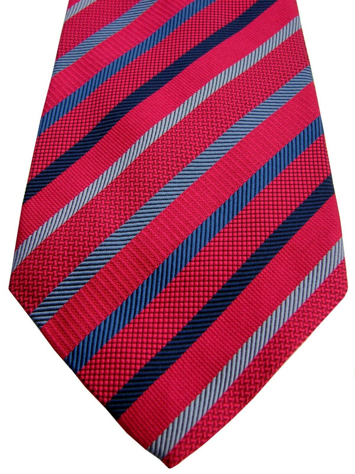 CHARLES TYRWHITT Mens Tie Pink - Blue Stripes - Brandinity