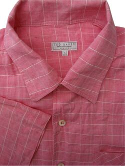 TED BAKER ENDURANCE Shirt Mens 16 M Pink & White Stripes - Brandinity
